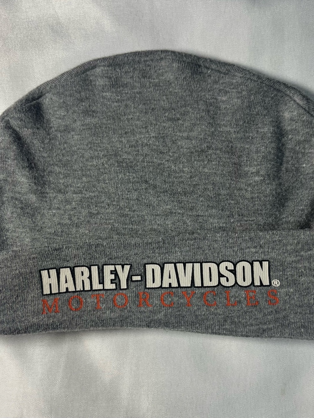 Harley-Davidson Toddler Beanie Hat Gray Black Orange Logo Size 24M Biker